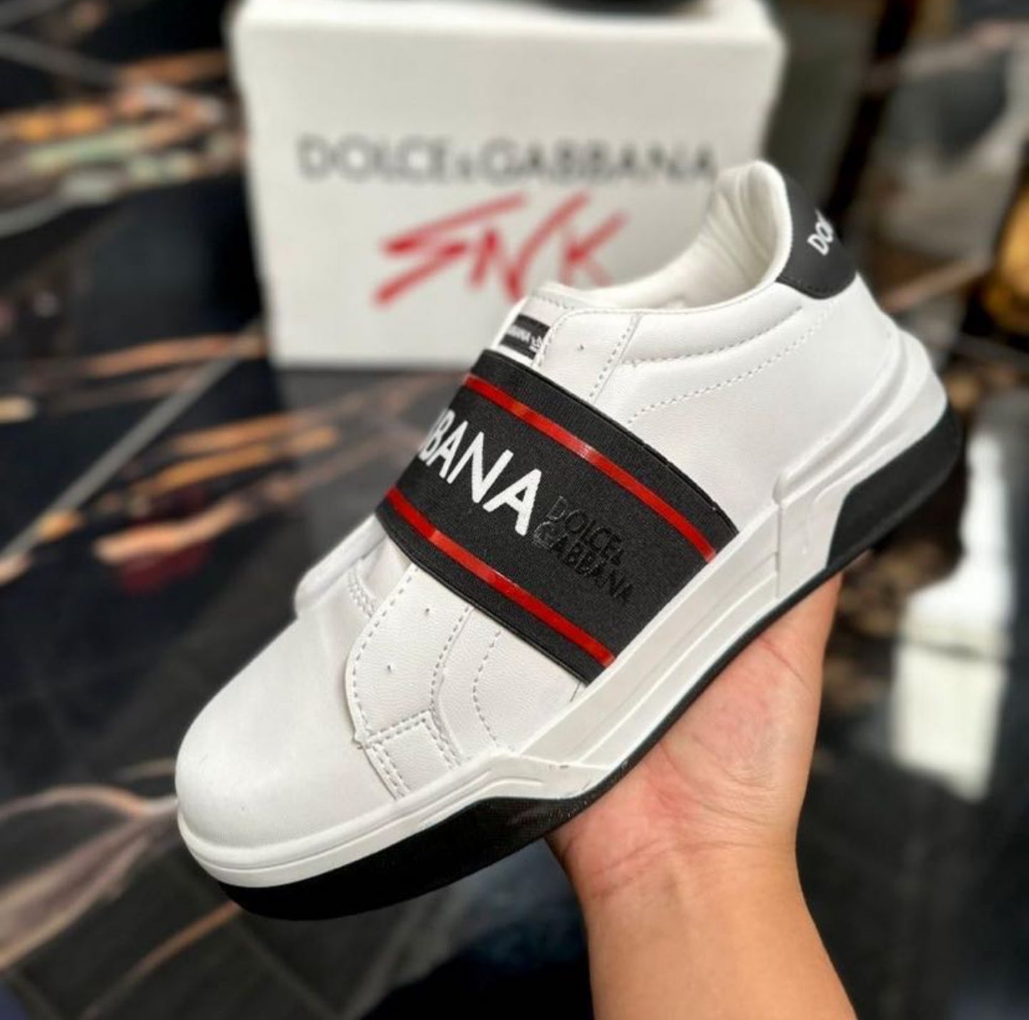 Sneaker casual W/B/R 6916